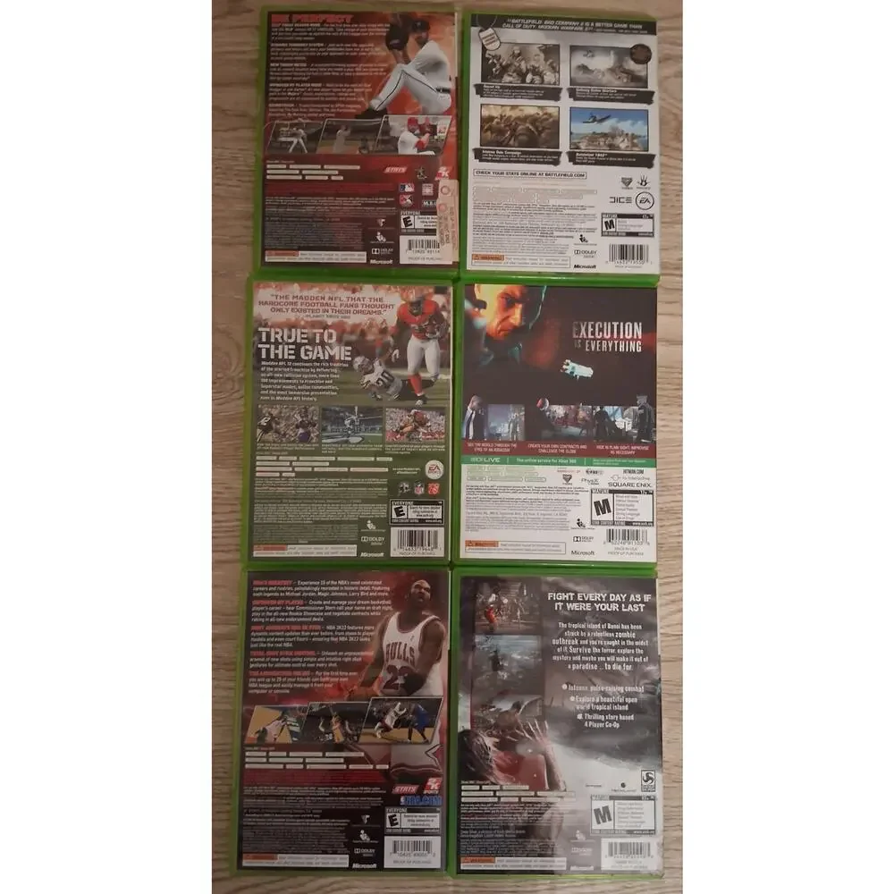 Lot Of 6 Xbox 360 Video Games Pre-owned Untested Sports and Shooter Games